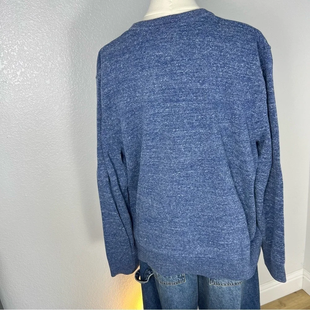 GAP Men’s XL Blue Heather Knit Sweater • Classic Crewneck Pullover